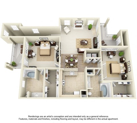 2 bed 2 bath E at SaddleBrook Apartments, Dallas